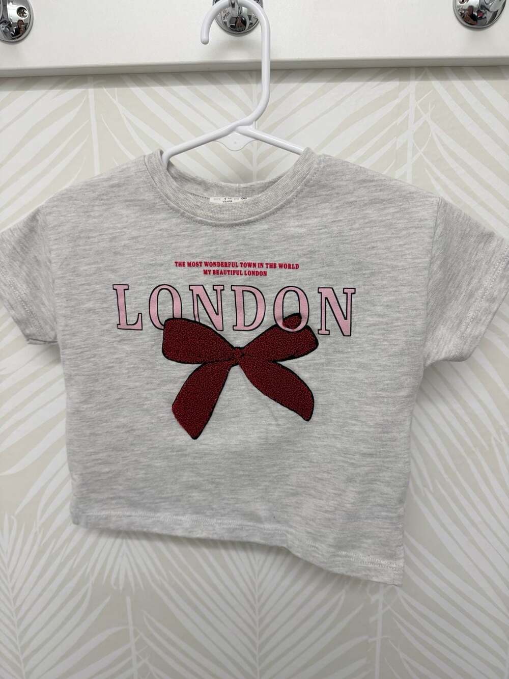 Zara Toddler Girls London Graphic T-Shirt with Bow Detail
